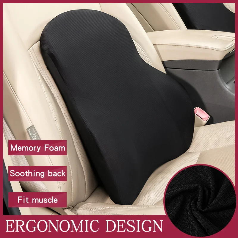 Car Pillow cushion back pillow car Seat pillow lumbar support for office chair cushion for car Auto Universal 3D Memory Foam