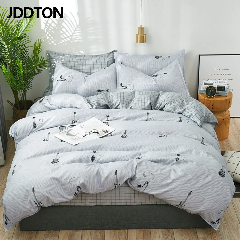 JDDTON 2020 New Arrival Lovely Simple Style Bed Sheet Sets Double Sided Bedding Set Quilt Cover Duvet BE073 | Дом и сад
