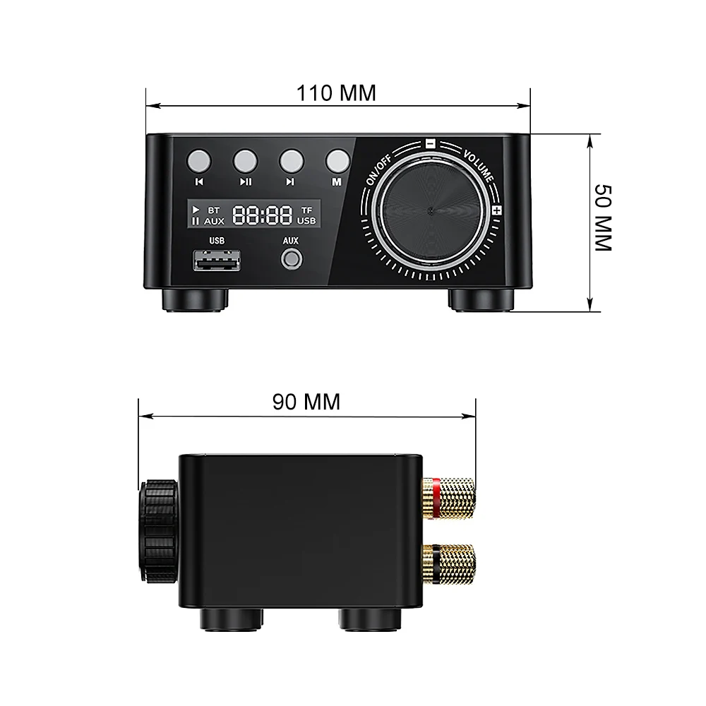 AIYIMA TPA3116 Bluetooth усилитель цифровой усилитель мощности класса D домашний усилитель 50Wx2 стерео HiFi усилитель звука Поддержка AUX TF MP3 плеер