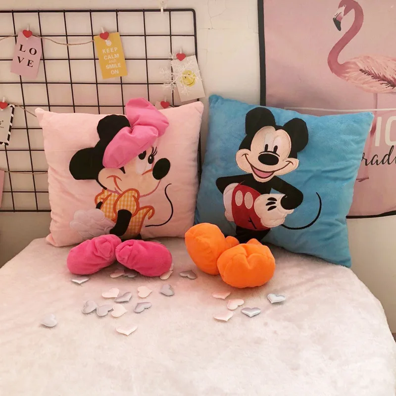 3D плюшевая подушка с Микки Маусом и Минни Маус, милые мягкие подушки с Микки и Минни, подарки для детей