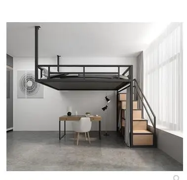 Multi-functional iron hammock small family attic bed hanging wall bed hanging loft elevated