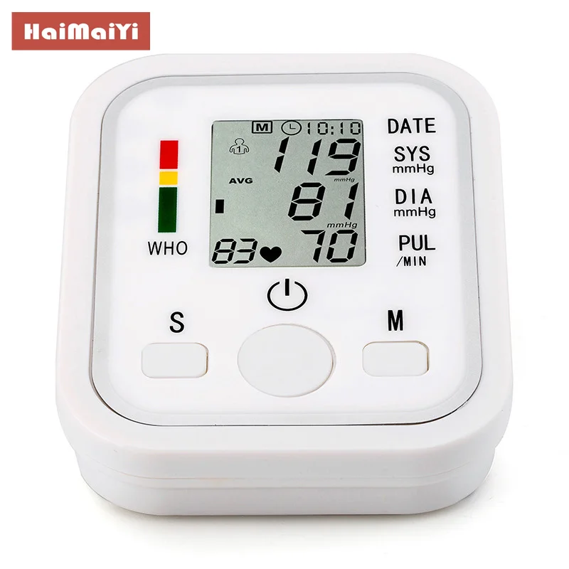 Billig Automatische Tensiometro Digita Oberen Arm Blutdruck Monitor Herzschlag Rate Pulse Meter Tonometer Blutdruckmessgeräte pulsometer