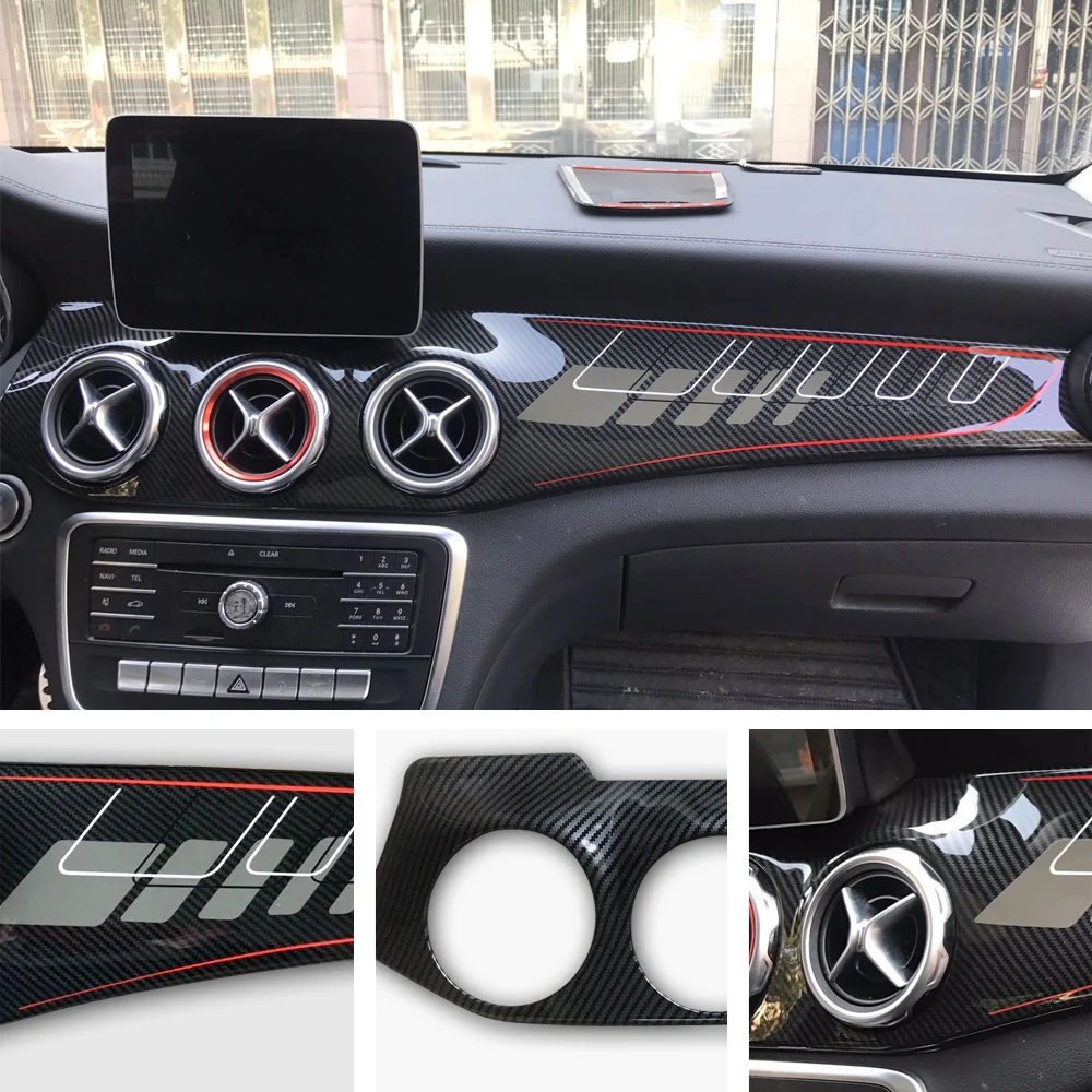 

Carbon Fiber Color Center Console Dashboard Panel Decoration Cover Trim For Mercedes Benz GLA X156 CLA C117 LHD 2013-2018