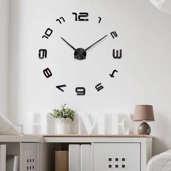 

48" Wall Watch Quartz Wall Clocks Fashion Watches 3D Real Big Wall Clock Rushed Mirror Sticker DIY Living Room Decor 3D Stickers