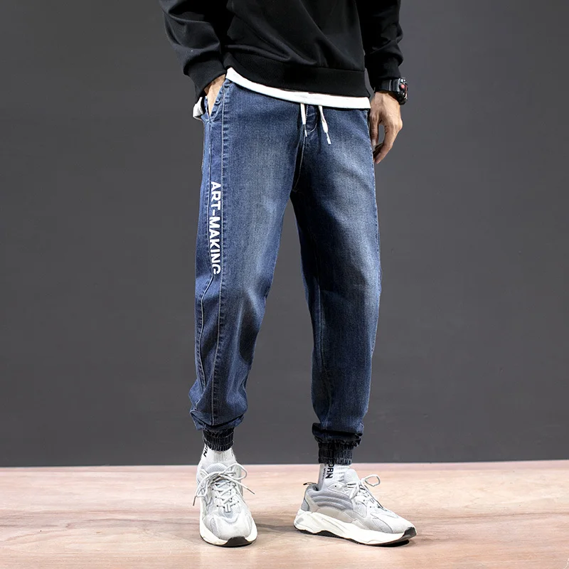 UYUK2019 Autumn And Winter New Casual Loose Fashion Trend Wild Big-legged Men's Harlan Jeans Clothes Hip Hop Streetwear