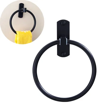 

1pc Towel Ring Wall Mounted Space Aluminum Round Towel Hanger Towel Rack for Toilet Bathroom Kitchen