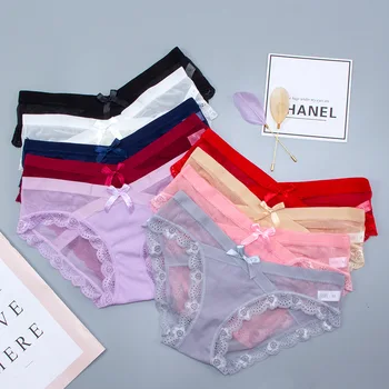 

Panties Lingerie Women's Low-waist Nylon Lace Pregnant Underpants Pure Color Woman Panties Seamless Lady Casual Underwear