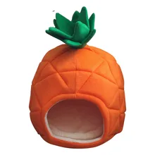 Зимний домик для домашних животных, для кошек, складная мягкая кровать для собак, в форме ананаса, домик для собак, милый питомник, гнездо для собак, теплая кровать для кошек, щенок, диван, подушка для дома