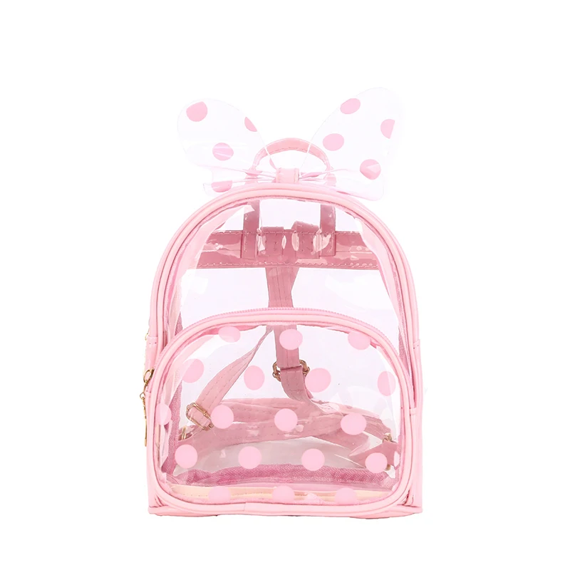 Детские вещи ПВХ дорожные сумки школьный рюкзак студенческие дети девочки мальчики прозрачные водонепроницаемые спортивные прозрачные рюкзаки - Цвет: Розовый