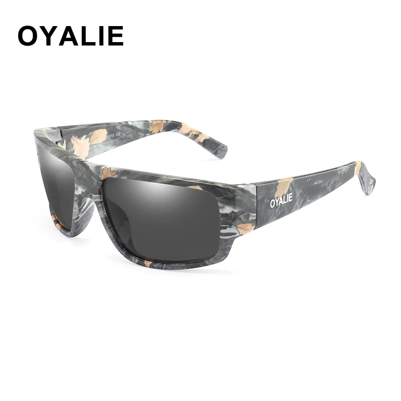 OYALIE, мужские очки, поляризационные, для ночного видения, камуфляжные солнцезащитные очки, для женщин, солнцезащитные очки, зеркальные, квадратные, Vitage, очки, UV400, Gafas de sol - Цвет линз: C3 Black