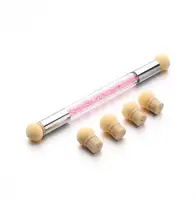 baby boomer sponge Gradient Brush With 4 Replace Sponge Heads Glitter Powder Dotting Gradient Pen Sponge Nail Art 2