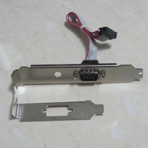 Dual 2Port Serial 9pin DB9 RS232 Plate Com Ribbon Cable Slot Bracket Durable x1