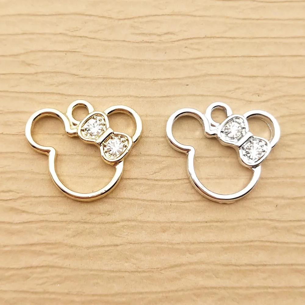 Jewelry Charms Crystal Charms 10pcs Crystal Cartoon Charm for Jewelry Making Earring Pendant Necklace Bracelet Accessories Zinc Alloy