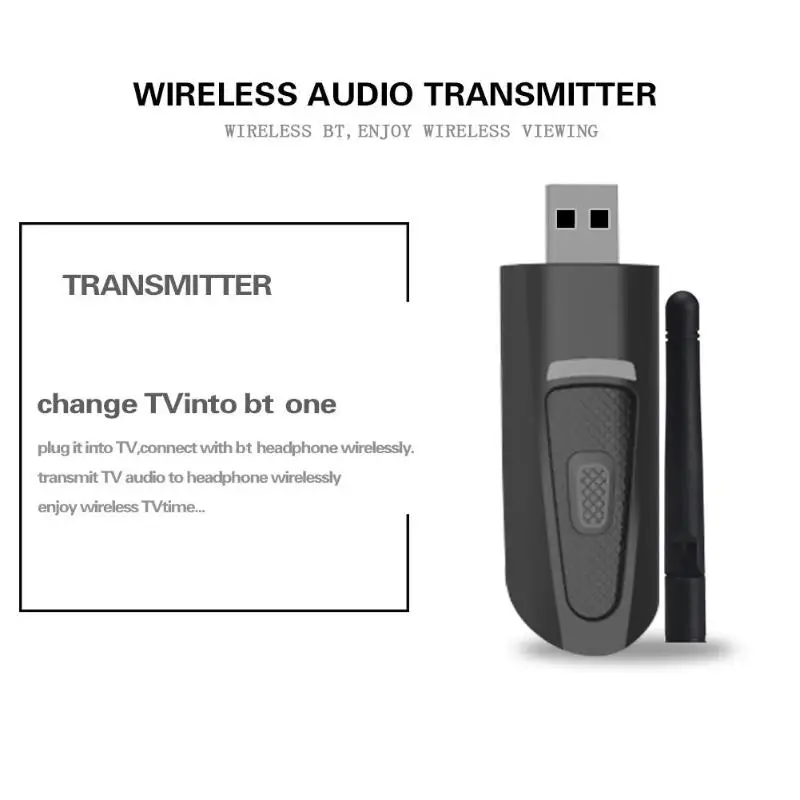 Портативный B25 Bluetooth 5,0 аудио передатчик USB 3,5 мм AUX Jack беспроводной музыкальный адаптер ключ для ТВ ПК переключатель 2 индикатора