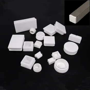 

4pcs White Plastic Square chair table feet cap Pipe Tube Blanking End Caps Insert Furniture Leg Plug decorative dust cover