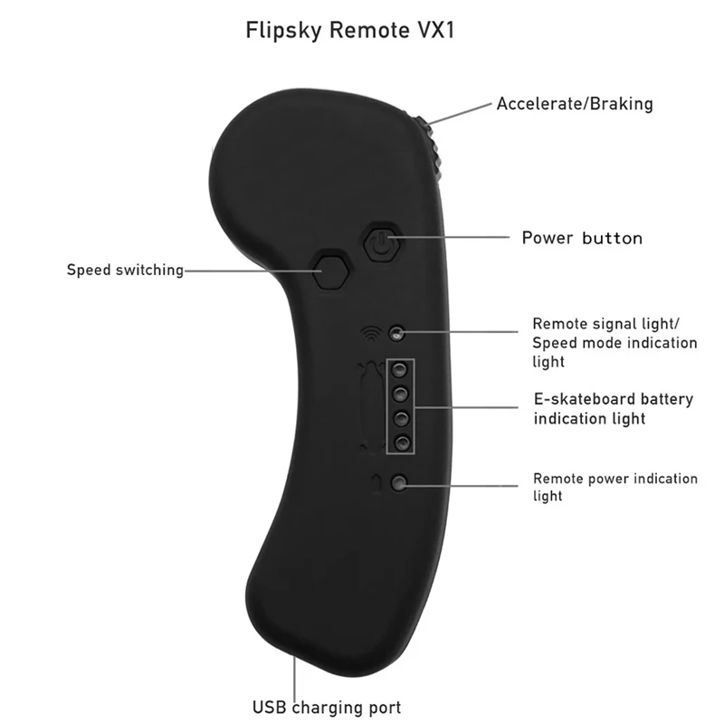 

Hot Vx1 2.4Ghz Remote Control Transmitter With Receiver For Electric Skateboard Single V6 Rc Car Boat E-Bike Robot(For Single V6