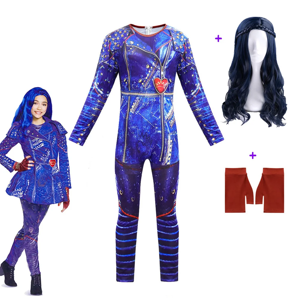 Детский костюм для девочек на Хэллоуин Maleficent Descendants 3 прямые Детские вечерние