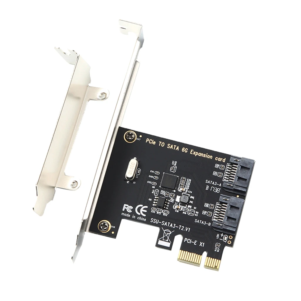Плата расширения PCI E 1x/4x/8x/16x Express до 2 портов SATA 3 0 6 Гбит/с|Компьютерные кабели и