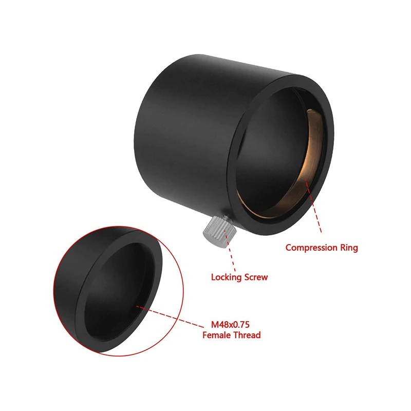 StarDikor M48-2" M48x0.75 Female Thread Extension Tube To 2 Inch Adapter Mount For Astronomical Telescope Full Metal Aluminum 3