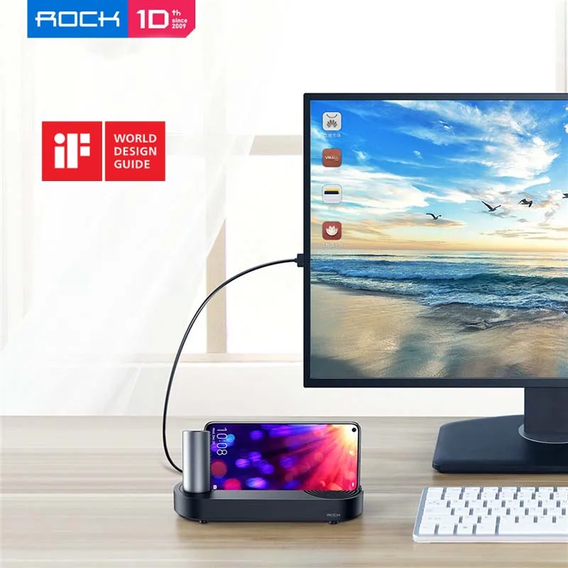 Адаптер HDMI ROCK с Type C на 3 0 HUB для Huawei Mate 20/20 Pro P20 Pro|USB-хабы| |