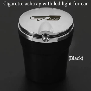 

1PC Led Lights Car Ashtray With Cover Creative Personality Cover Multi-function Car Interior For kia 3 4 5 GT gtline