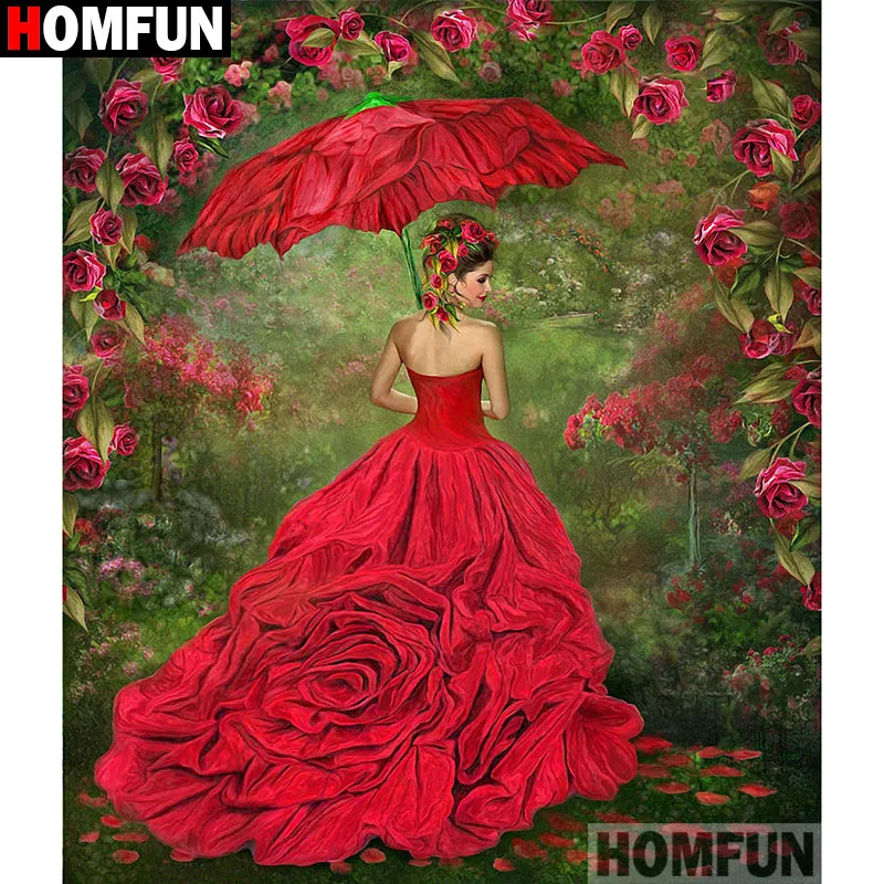 Картина HOMFUN с алмазной вышивкой цветок алмазная живопись полный квадратный