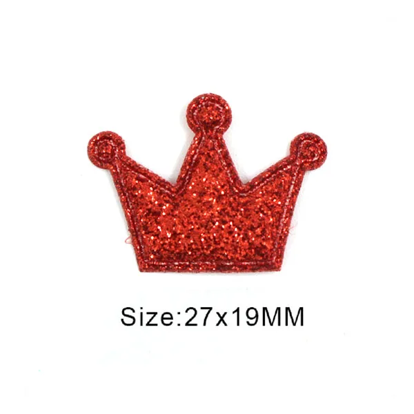 50 шт разноцветные блестящие кожаные накладки Корона/сердце/звезда милые блестящие аппликации нашивки для одежды DIY заколки для волос для девочек - Цвет: Small Red Crown