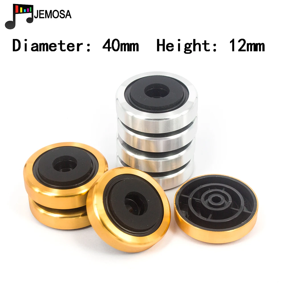 

4PCS Turntable Feet Amplifier Feet Speaker Shork Absorption Aluminum Speaker Rubber Feet 40mm*12mm Turntable Speaker