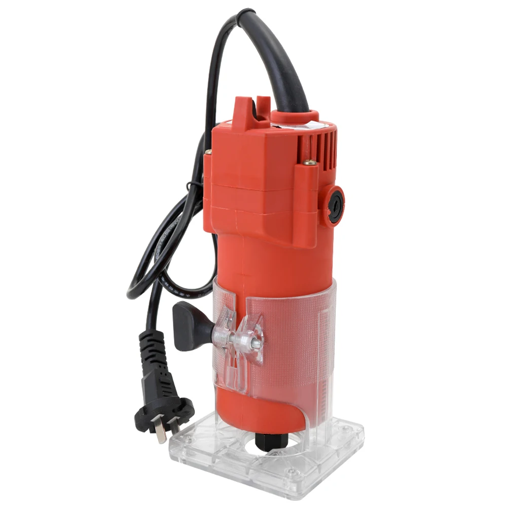 

Electric Hand Trimmer Router Wood Carving Machine Flip Board Woodworking Milling Engraving Slotting Trimming Aluminum Alloy