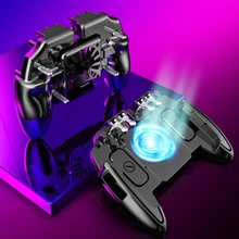 ABS 6 parmak cep çekim oyun düğmesi tetikleyicileri Gamepad için soğutma fanı ile PUBG oyun denetleyicisi mobil joystik kumanda