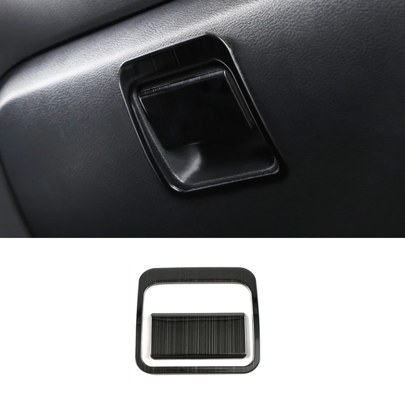 

For Nissan Navara 2017 2018 2019 2020 Stainless Black Car copilot glove Box handle bowl Cover Trim Car accessories Styling 2pcs