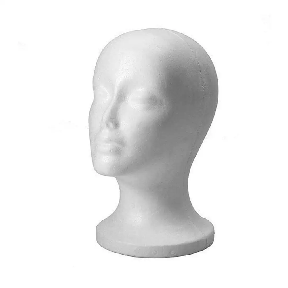 Female Head Foam Mannequin for Show Wigs Fashion Unisex Hats Stand 