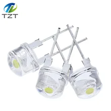 10 шт в упаковке, новая F8 8 мм 0,5 W 3,0-3,2 V соломенная шляпа Светодиодный белый супер яркий светодиодный светильник Широкий формат Прозрачный светодиодный светильник Strawhat светодиодный