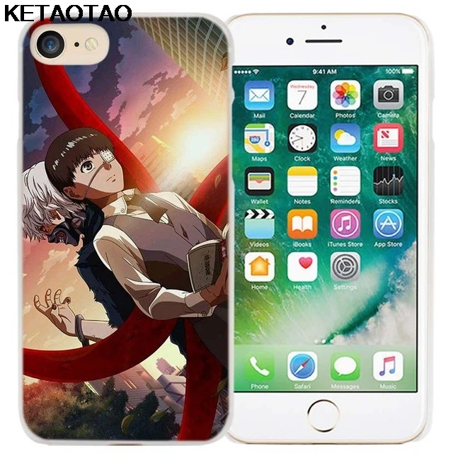Зеленый KETAOTAO Токийский Гуль E чехол для телефона s для iPhone 4S SE 5C 5S 6S 7 8 Plus X XS XR 11 Pro Чехол кристально чистый мягкий TPU чехол s - Цвет: Зеленый