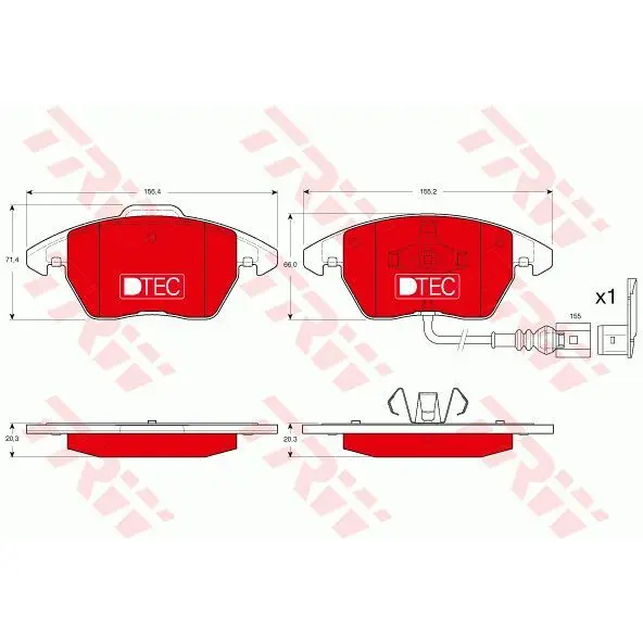 Колодки дисковые передние диск 15"/16"\ Audi A3, VW Golf V 1.4-2