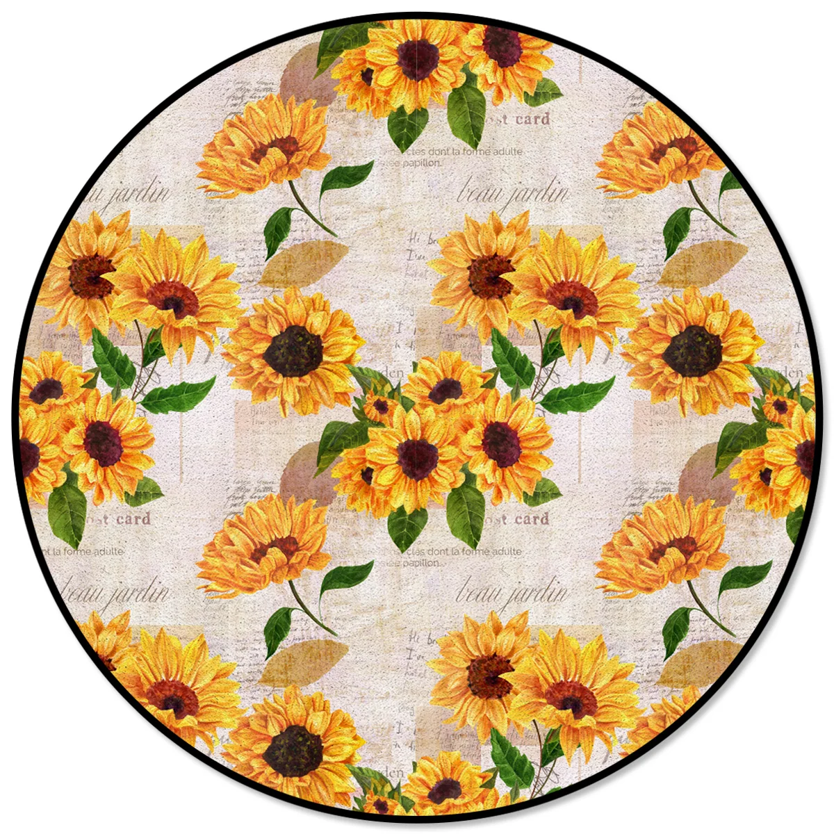 Подсолнухи газета круглый ковры для Декор в гостиную ковры детской комнаты ковры для Спальня коврик современные коврики