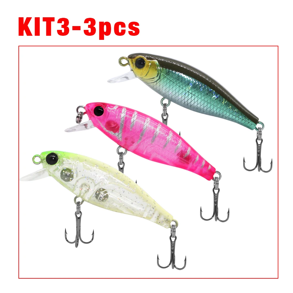 Jerry Ultralight Spinning Fishing Lures Kit Slow Sinking Hard Bait Set Plug  Crank Tight Wobbling Bass Pike Trout Perch Baits