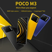 POCO M3 Global Version 4GB 128GB Xiaomi SmartPhone Snapdragon 662 Octa Core 6.53" FHD+Display with 48MP AI Triple Camera