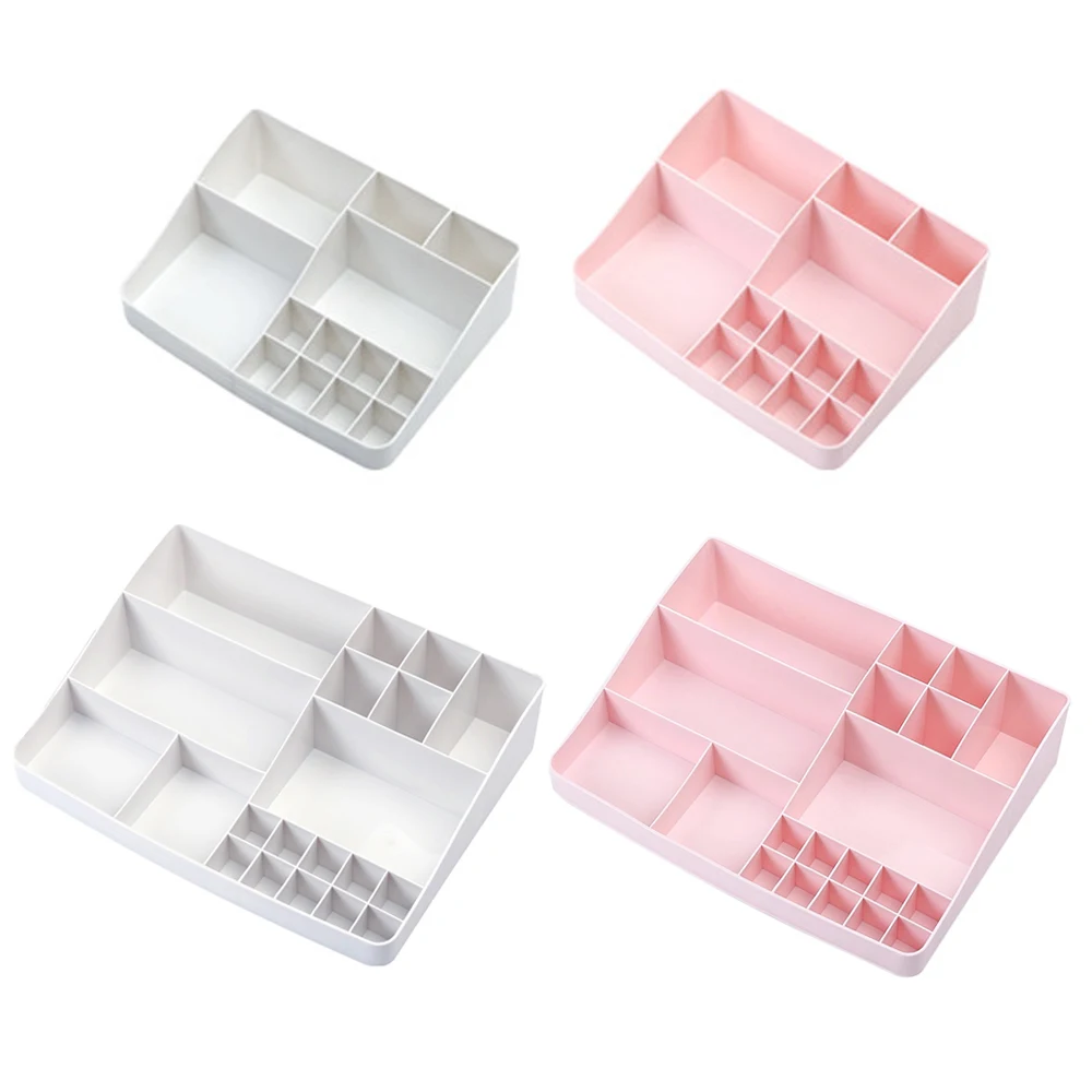 

Cosmetic Storage Box Dividing Grid Space Saver Practical Plastic Cosmetic Organizer Creative Household Makeup Case Jewellery
