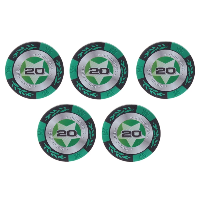 5 шт. фишки для покера глиняные монеты для казино Texas Hold'em Baccarat Pokerstars Crown Coin W91C
