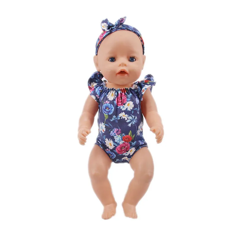 Doll Flower Swimsuit Set Fit 18 Inch American&43Cm New Born Baby,Generation,Birthday Girl's Russian DIY Toy Gift doll clothes barbie doll clothes