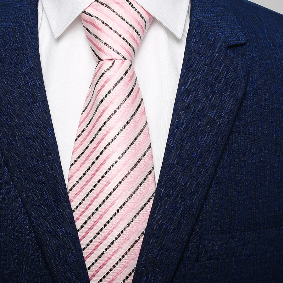 Men hot Pink Blue Silk Neck Ties For Men 10cm gentlemen neckties ties brand designers fashion Corbata Rosa Gravata - Цвет: Белый