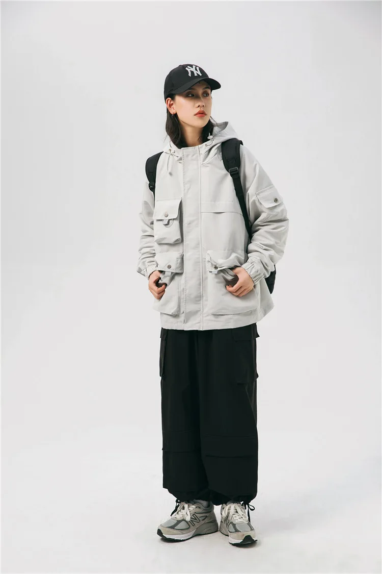 

Wu Navigation Japanese-style Tooling Jacket MEN'S Top Spring Solid Color Simple Versatile Korean-style Trend Loose Casual Coat M