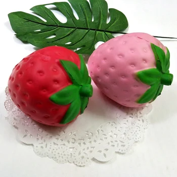 

Novel Fruit Decompression Toys Slow Rebound Big Size Strawberry Modeling Toy New Arrival