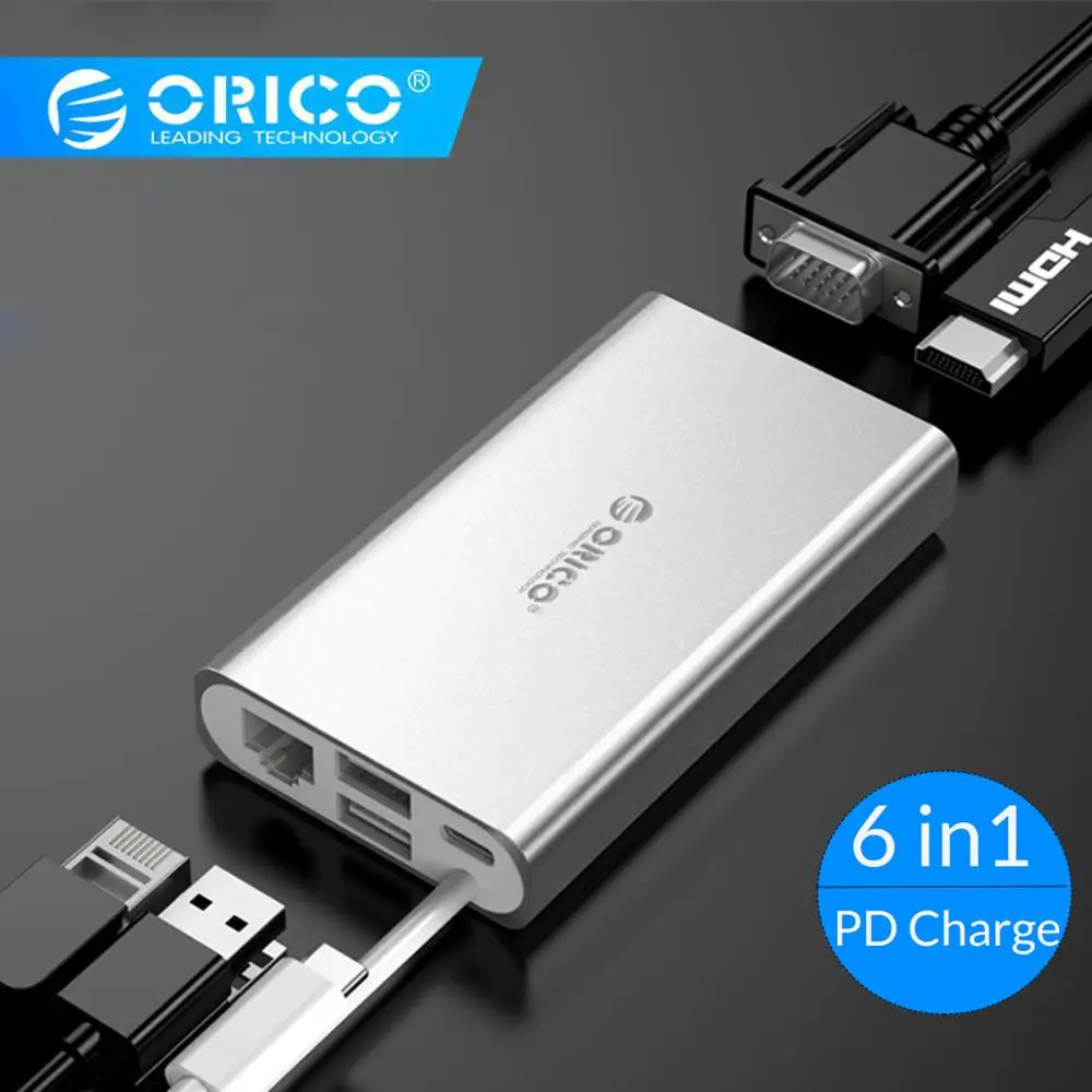  ORICO USB HUB Type C HUB To USB 3.0 Type-C HDMI PD Adapter For Macbox Docking Station 4K 5Gbps High