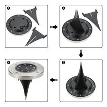 2 шт., грунтовый светильник на солнечной батарее, настенная лампа для сада, водонепроницаемая, 8 светодиодов, Солнечная лампа для дома, двора, подъездной дорожки, газона, дороги