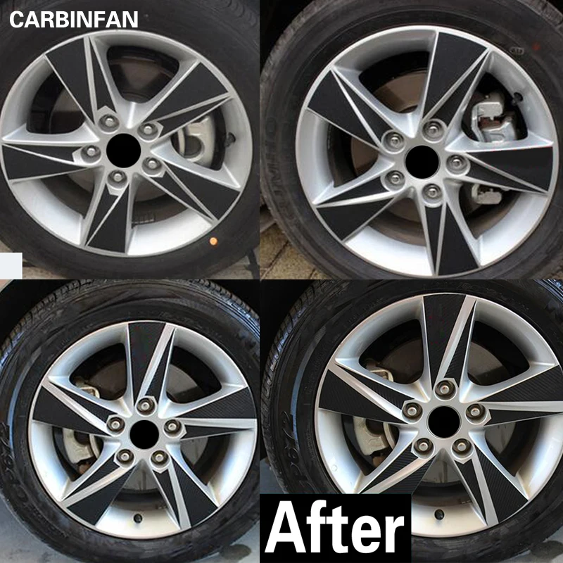 16 дюймов углеродного волокна наклейка на обод колеса Ступицы водонепроницаемый стикер для Hyundai Avante, Elantra 2012 2013