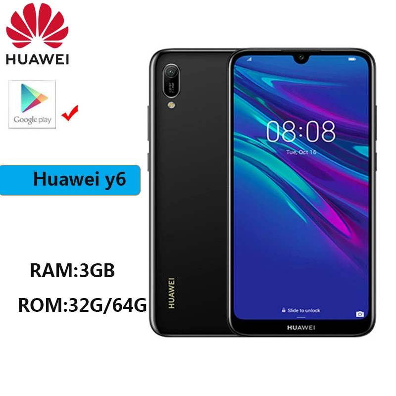 huawei cell phones for sale smartphone Huawei y6 2019 3GB RAM 64GB ROM Mediatek MT6761 Helio A22 Mobile Phone Fingerprint Cell phone huawei cell phone latest model