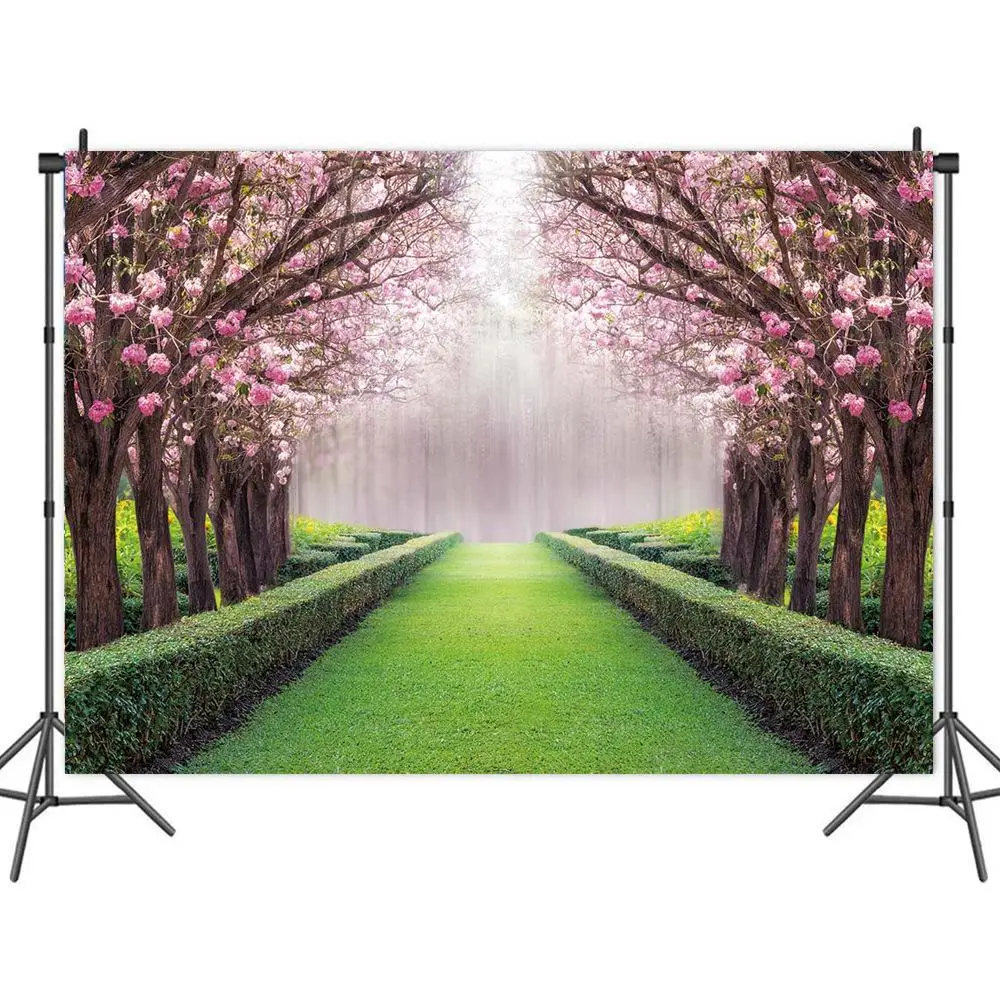 

Задний план с красивым весенним вишня в цвету Trail на прищепках воздушные шары фон Настенный декор для ПОРТРЕТНАЯ ФОТОГРАФИЯ фотосессия студийная съемка