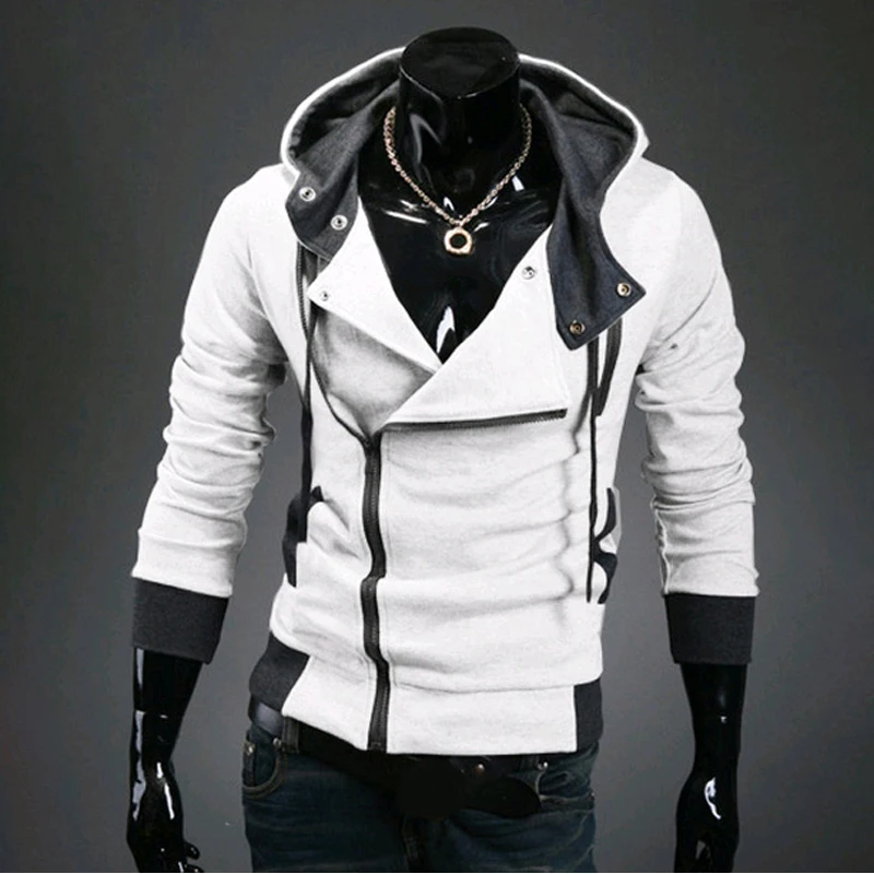 Men Slim Fit Sweatshirt Pullover Zip Up Casual Hoodie Hooded Sweater Coat Jacket
